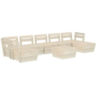 vidaXL 8-tlg. Garten-Paletten-Lounge-Set Imprägniertes Fichtenholz - Beige