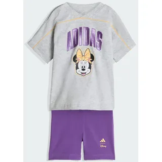 adidas Baby Girls DISNEY MINNIE MOUSE T-SHIRT SET, light grey heather/Semi Ice Tangerine, 2-3 Years