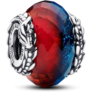 Pandora X Game of Thrones Eis & Feuer Drachen Doppeltes Murano-Glas Charm aus Sterling Silber mit Emaille, Kompatibel Moments Armbändern, 792966C00