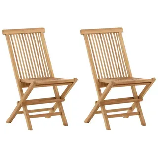 Gardenson Klappstuhl 2er-Set , Teakfarben , Holz , Teakholz , 47x89x62 cm , Esszimmer, Stühle, Klappstühle