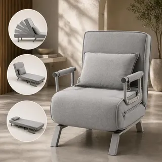 Makika Schlafsessel Schlafsofa Ted klappbar in Grau - Grau