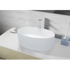 Riho Thin Aufsatzwaschtisch, oval, Solid Surface, seidenmatt weiß, W025001105