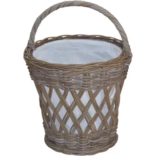 HOFMANN LIVING AND MORE Wäschekorb, (1 St.), aus Rattan mit praktischem Tragegriff, grau