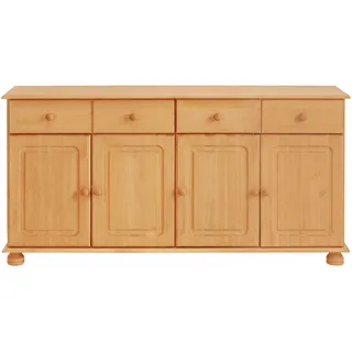 Home Affaire Sideboard HOME AFFAIRE "Mette", beige (natur gebeizt, gewachst), B:156cm H:77cm T:34cm, MDF, Massivholz, Sideboards, Sideboard, Kommode aus massivem Kiefernholz, Breite 156 cm