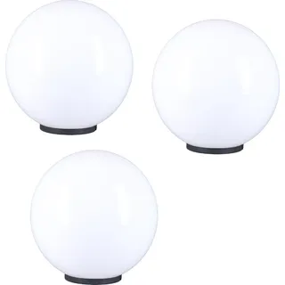 H4L Kugelleuchte Ø 25 cm 3er Set Kugellampen opal weiß E27 o. Anschlußkabel Aussenleuchte - Weiß