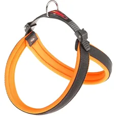 Ferplast Ergonomisches Hundegeschirr AGILA FLUO 3, ausgezeichnete Passform, Kordelzug-Verschluss, weiche Polsterung, A = B 37 ÷ 57 cm 15 mm Orange