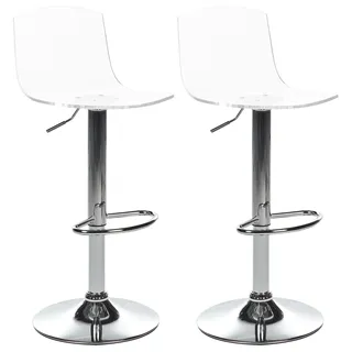 Beliani Barhocker 2er Set  transparent  Silber