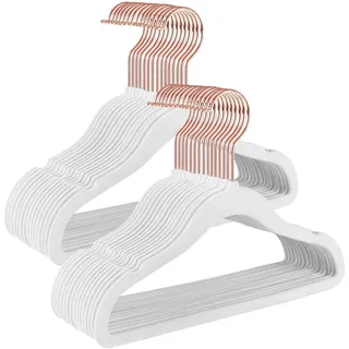 Songmics Kleiderbügel Samt Roségold 50 St.