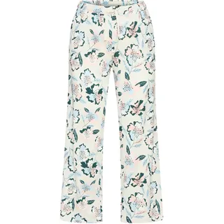 Culotte S.OLIVER, Damen, Gr. 36/38, N-Gr, bunt (blau, rosa geblümt), Single Jersey, Obermaterial: 50% Baumwolle, 50% Viskose, geblümt, mehrfarbig, loose fit ca. Mitte Wade, Hosen Culotte, Schöner Blumen oder Streifen Druck