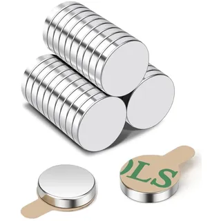 30 Stück Runde Neodym Magnete 10x3mm, Mini Magnete, Selbstklebende Powermagnete für Kühlschrank, Whiteboard, Fotos, Bastelprojekte, Magnetplatten (30 Stück 10x3 mm)