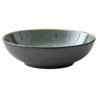 BITZ Pastaschüssel, Schüssel/Schale für Pasta und Salate, Durchm. 20 cm, Steingut, Schwarz/Grün (1 stück)