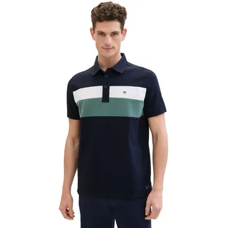 TOM TAILOR Poloshirt, mit Logoprägung auf der Brust TOM TAILOR sky captain blue M