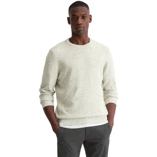 Rundhalspullover MARC O'POLO, Herren, Gr. L, beige (weiß cotton), Strick, Obermaterial: 31% Wolle, 29% Schurwolle, 20% Polyamid, 20% Viskose, Rundhals, Bündchen, Pullover Rundhalspullover