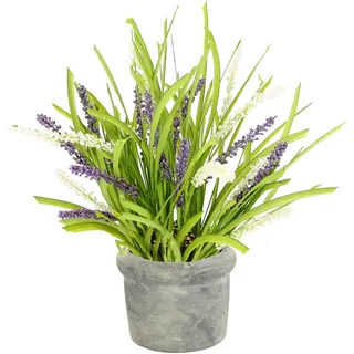 Künstlicher Lavendelbund im Topf Lavendel Kunstblume Kunstpflanze Pflanze Deko Küche unechte Balkonpflanze Garten Party Hochzeit Tischdeko Lavendelblüte Zweige Blume Plastikblume Lilia Violett
