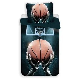 JFabrics Bettwäsche Basketball Schwarz 140 x 200 cm + 70 x 90 cm