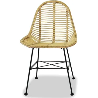 vidaXL Esszimmerstühle 4 Stk. Natur Rattan - Beige