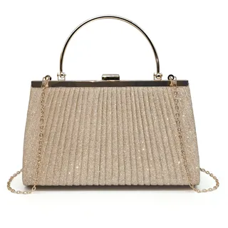 Pahajim Handtasche Damen Klein Clutch Glitzer Tasche Abendtasche Damen Elegante Brauttasche Umhängetasche für Hochzeit Party Date (Gold)