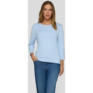 Rundhalspullover RABE, Damen, Gr. 46, blau (pastellblau), Strick, Obermaterial: 75% Viskose, 25% Polyamid, unifarben, regular fit normal, Rundhals, gerader Abschluss, Pullover Rundhalspullover