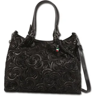 FLORENCE Damen Schultertasche Wildleder Tasche schwarz D2OTF179S1 - Schwarz