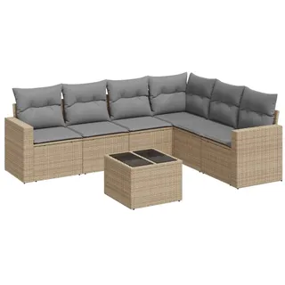 VidaXL 3251356, Hellgrau, Rattan, Gehärtetes Glas, 110 kg, Erwachsene & Kinder, 550 mm, 550 mm - Hellgrau