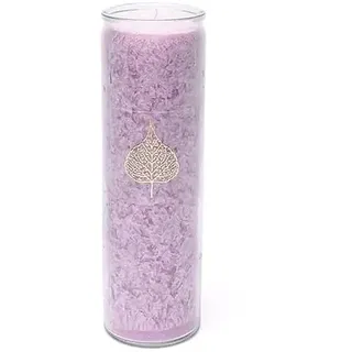LivuX Stearin-Kerze Bodhi-Blatt Lila – 21x6,5 cm, ca. 100 Stunden Brenndauer, handgefertigt, unparfümiert, nachhaltiges Palmwachs, vegane Ritualkerze für Meditation & Achtsamkeit 1246