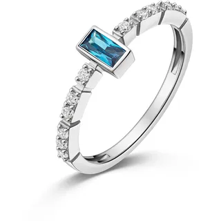 Fingerring FIRETTI "Schmuck Geschenk Silber 925 Damenring Ring Baguette" Gr. 62, blau (silberfarben, dunkelblau, kristallweiß), Fingerringe, Damen, 62, Silber 925 (Sterlingsilber), 2mm, Fingerring, mit Zirkonia (synth.)