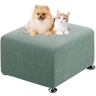 Stretch Hockerbezug Ottoman Schonbezug Rechteckiger Spandex Jacquard Sofabezug Hocker Protector Husse Rectangle Mit Elastischem Boden Möbelschutz Für Aufbewahrung Ottomane ( Color : #8 , Size : 70x70c