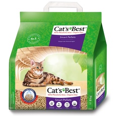 Cat's Best Smart Pellets, 100 % pflanzliche Katzenstreu, innovative Klumpstreu für Katzen aus antihaftenden Aktiv-Holzfasern – stoppt das Heraustragen, 5 kg/ 10 l