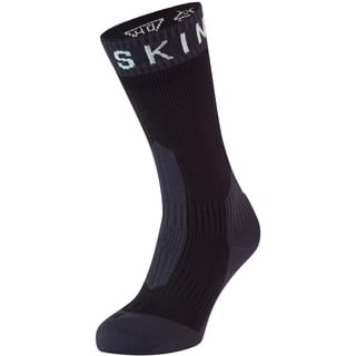 SealSkinz Unisex Extrem Kaltes Wasser Wasserdichte Socken - Mittellang, Schwarz/Grau/Weiß, S