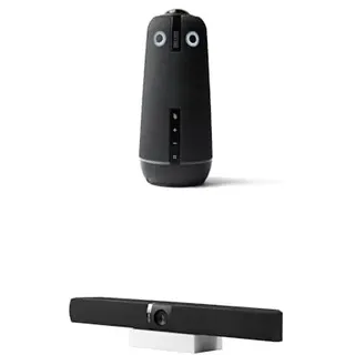 Owl Labs Meeting Owl 4+ und Expansion Mic für die Meeting Owl 4+ – erhöht die Audio-Reichweite in größeren Räumen um 2,5 Meter in Richtung des Mikrofons