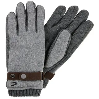 CAMEL ACTIVE Strickhandschuhe CAMEL ACTIVE, Herren, Gr. M, grau melange, Strick, Baumwollmischung, unifarben, Handschuhe Strickhandschuhe, mit Schnalle und Druckknöpfen, Woll-Anteil