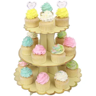 MengH-SHOP Tortenständer 3 Etagen Cupcake Ständer Muffin Ständer aus Karton für Hochzeit Party Geburtstag Baby Duschen Kuchen Dessert Torten Etagere