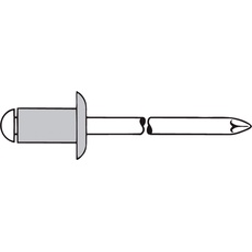 Bild von Blindniete Alu/Stahl Flachrundkopf 5 x L) 5mm x 12mm Stahl Aluminium 500St.