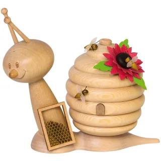 Drechslerei Kuhnert - Rauchschnecke/Räucherfigur aus Holz - Sunny Honigschnecke - Höhe: ca. 15cm - Made in Germany