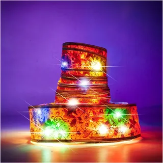 Band dekorativer LED-Streifen 10m 100LED Weihnachtsbaumbeleuchtung Weihnachtsdekoration mehrfarbig mit Batterien