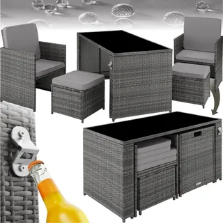 tectake® Rattan Sitzgruppe Palermo für 2 bis 4 Personen