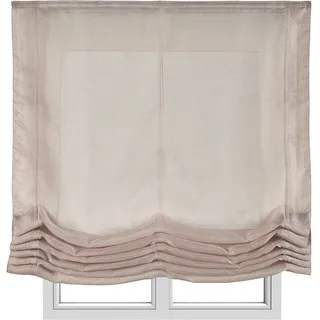 Estores Basic - Pachetto Faltrollo ohne Stäbe, Paketrollo Transparent Beige, 120 x 175 cm