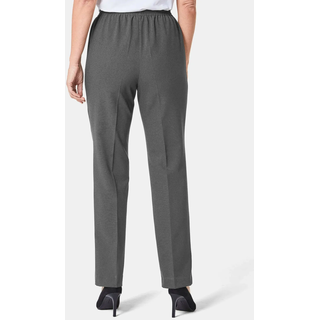 Schlupfhose GOLDNER "Kurzgröße Reiseschlupfhose LOUISA", Damen, Gr. 24, K-Gr, grau (dunkelgrau), Obermaterial: 100% Polyester COOLMAX(R) PES(Coolmax)., normal, Hosen Schlupfhose, Ohne
