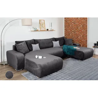 Collection AB Wohnlandschaft Polyester U-Form 4-Sitzer Grau