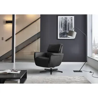 Hukla Sessel HU-LC17037 Kaltschaum 78 x 88 x 82 cm schwarz mit verstellbarer Beinauflage und Rückenlehne