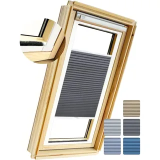 Home-Vision Dachfenster Kassettenplissee zum Kleben Melange Kollektion | Plissee mit schiene 5 Farbe Dachfensterrollos Blickdicht Sonnenschutz Montage inkl