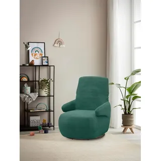 DOMO. collection Sessel Cambutal, Polstersessel, Rechteckig, Rückenfunktion, Drehsessel, Cocktailsessel, Loungesessel, 68 x 88 x 67 cm (BxTxH), dunkel grün