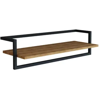 [en.casa] Wandgarderobe Evje 80 x 30 x 20 cm Schwarz