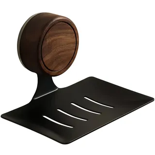 Edelstahl Seifenschale, Selbstklebend Ohne Bohren - Selbstentwässernd Mit Ablauf Loch, Rostfrei Seifenhalter Wandmontage, Schwammhalter Für Dusche, Badezimmer Und Küchenspüle (Schwarz)