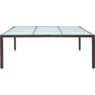 vidaXL Garten-Esstisch Braun 200×200×74 cm Poly Rattan - Braun