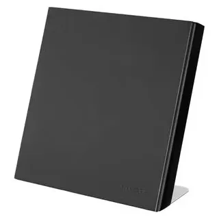 Navaris Messerblock 47366.03, Gummibaumholz, schwarz, 27,7 x 27,5 cm, magnetisch