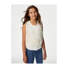 Girls M&S Collection Knitted Waistcoat (6-14 Yrs) - Ivory, Ivory - 8-10Y