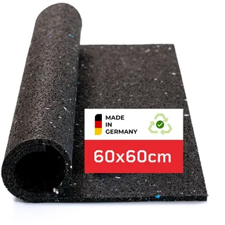 BAUHELD Antivibrationsmatte Waschmaschine 60x60 x 0,6 cm - Made in Germany - Rutschfeste Antirutsch-Matte aus Gummigranulat - Unterlage für Trockner, Subwoofer, Outdoor Teppich, 3D-Drucker, Gym-Boden
