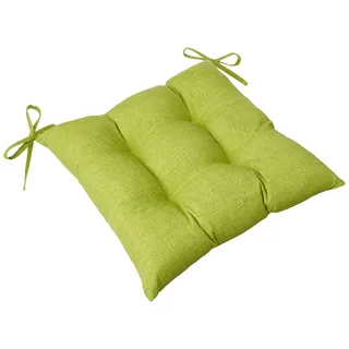 Pillow Perfect Baja Sitzkissen für drinnen und draußen, getuftet, Leinen, quadratisch, 48,3 x 47 cm, Grün, 2 Stück