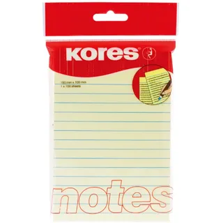 KORES N46510 Haftnotizen Notes liniert, 150 x 100 mm, 100 Blatt, gelb
